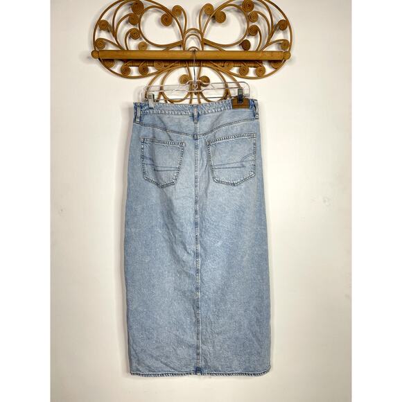 American Eagle High Rise Maxi jean skirt denim 8 - Picture 8 of 8